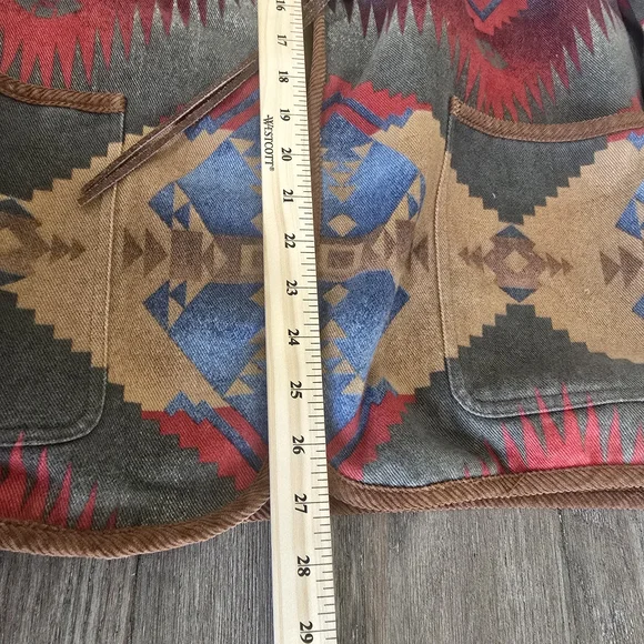 Jones New York Vintage Aztec Barn Coat Rodeo Western Cowgirl Blazer Size SP - Picture 8 of 11